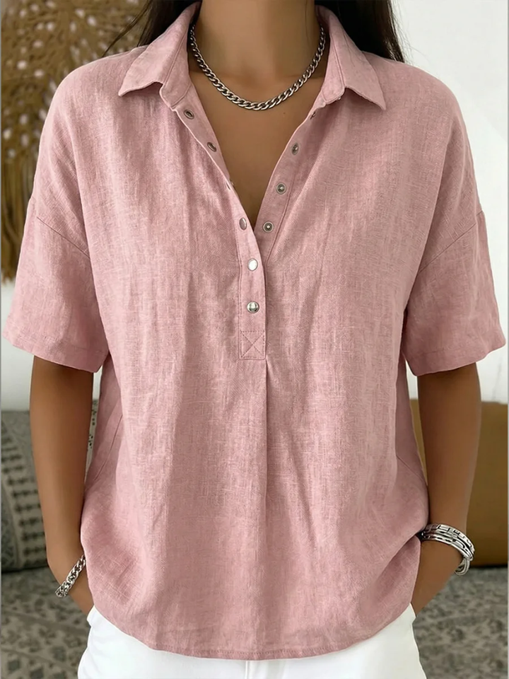 Helena™ | Elegant 100% Linen Lightweight Blouse