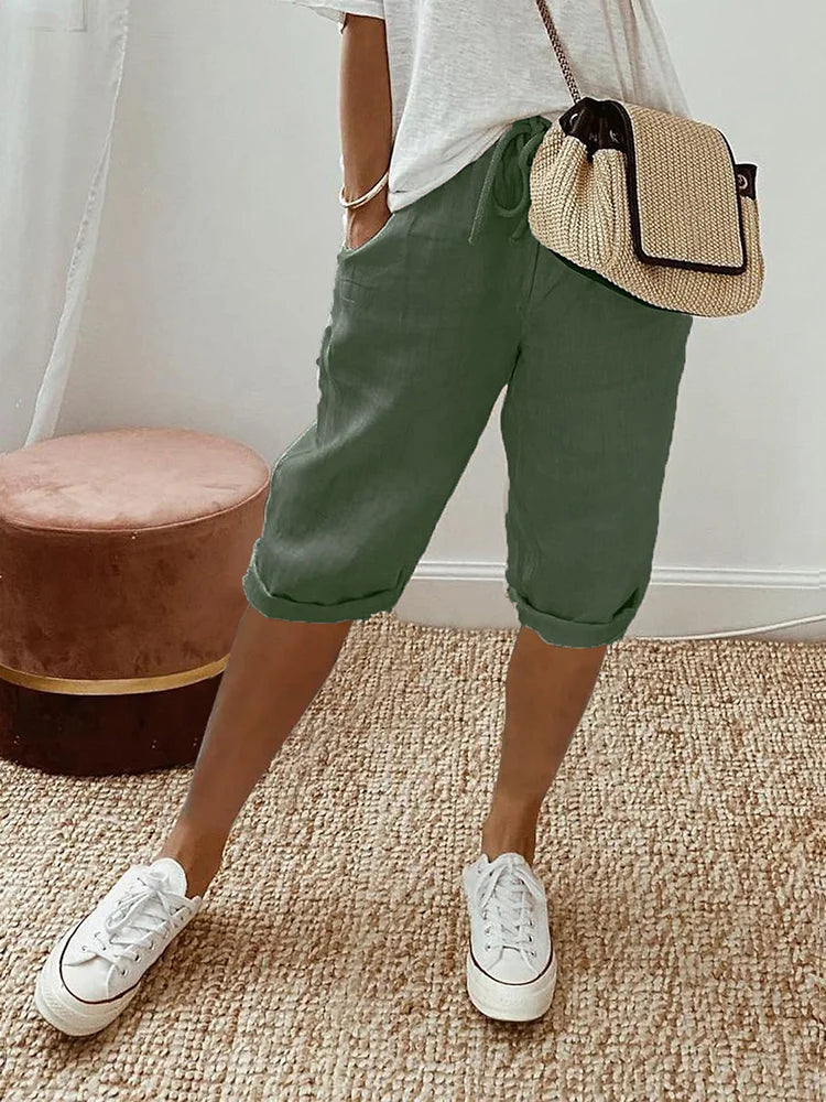 Lily Charm Linen-Cotton Pants