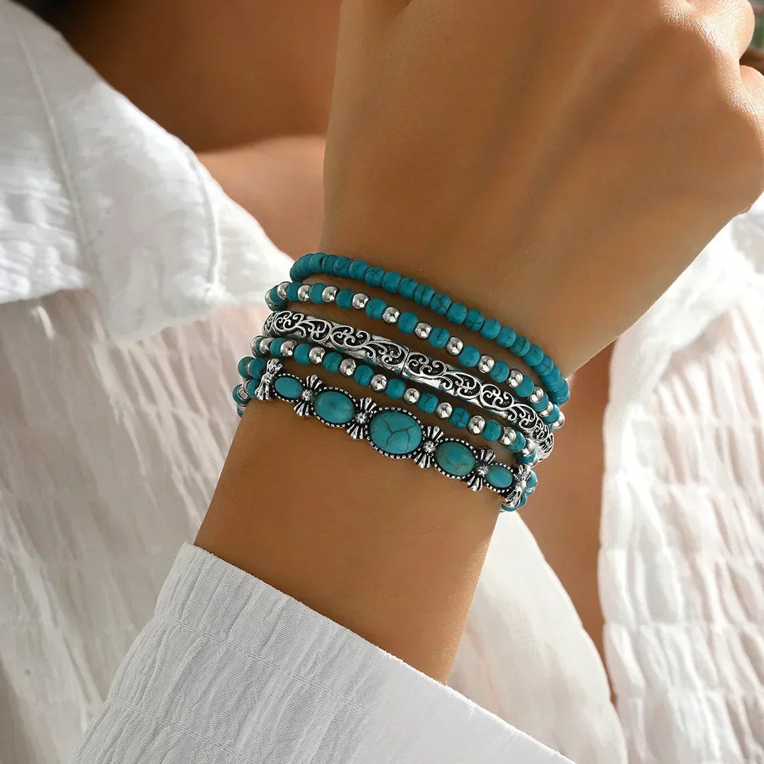Maëlys | Refined turquoise multi-row bracelet
