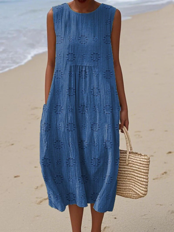 ROSE | EMBROIDERED MIDI DRESS