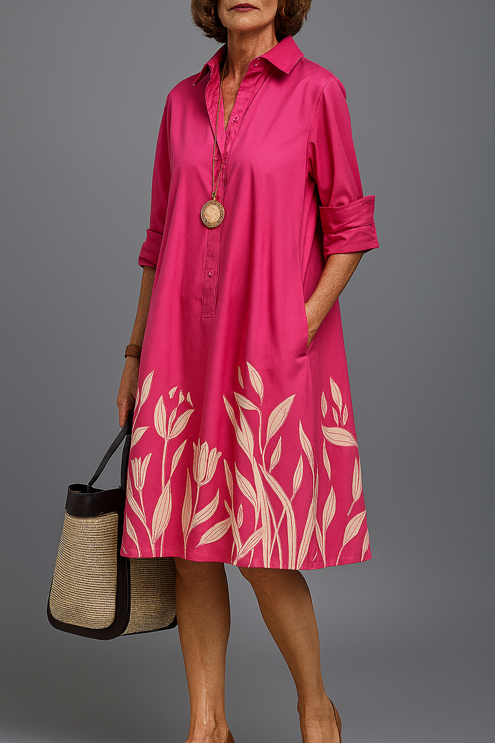 Isabella™ | Chic Cotton Midi Dress for Effortless Elegance
