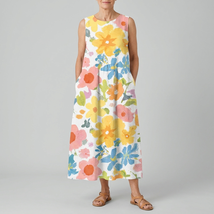 ELLA | PASTEL FLORAL MIDI DRESS