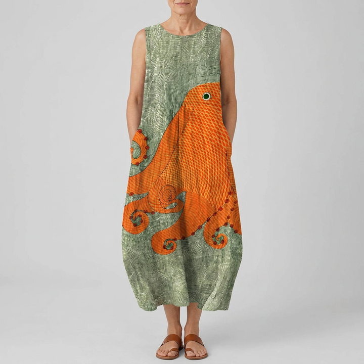 TESS | OCEANIC MIDI DRESS