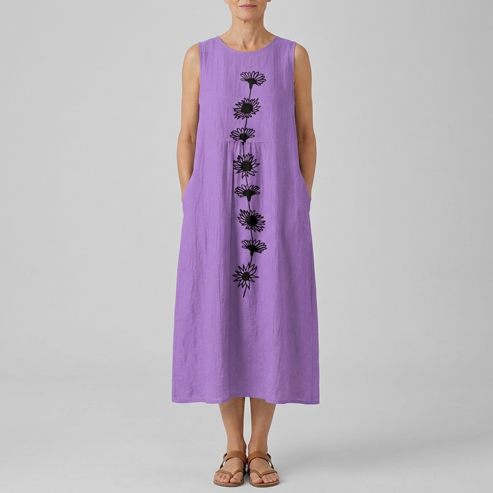 EMMA | VIOLET BLOOM MIDI DRESS