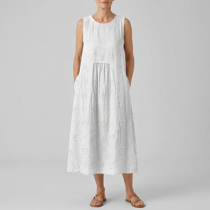 ROSE | EMBROIDERED MIDI DRESS