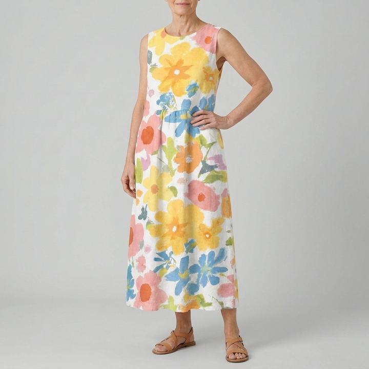 ELLA | PASTEL FLORAL MIDI DRESS