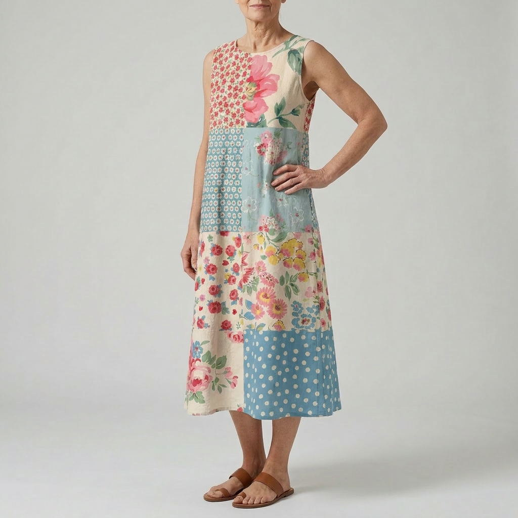 ANNA | PATCHWORK MIDI DRESS