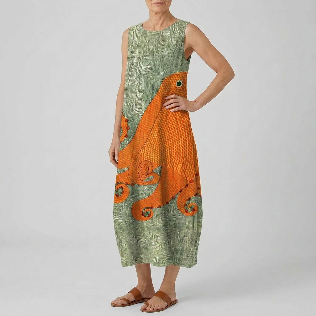 TESS | OCEANIC MIDI DRESS