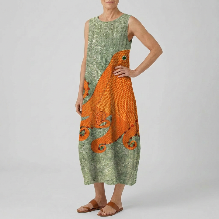 TESS | OCEANIC MIDI DRESS
