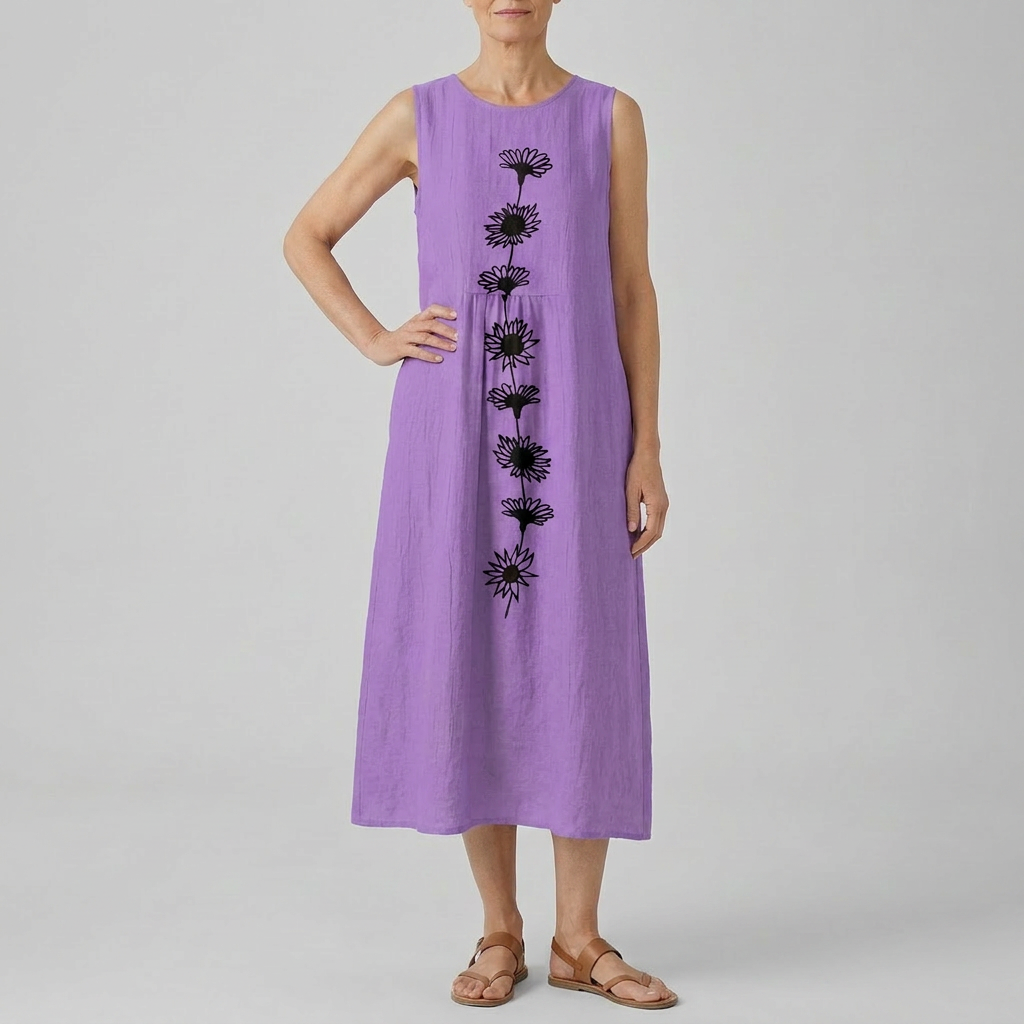 EMMA | VIOLET BLOOM MIDI DRESS