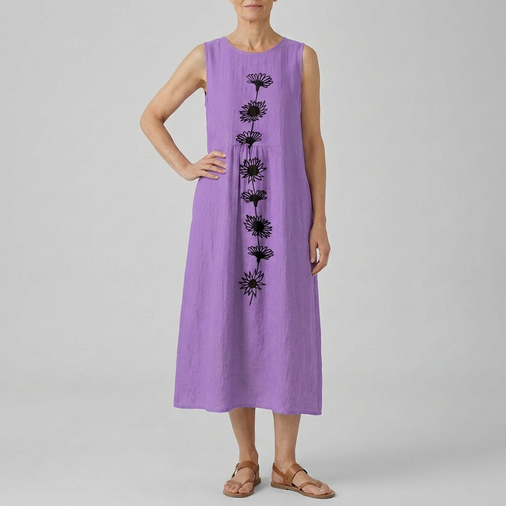 EMMA | VIOLET BLOOM MIDI DRESS