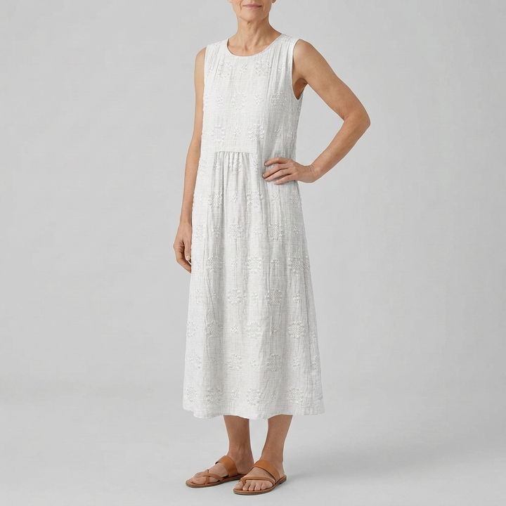 ROSE | EMBROIDERED MIDI DRESS