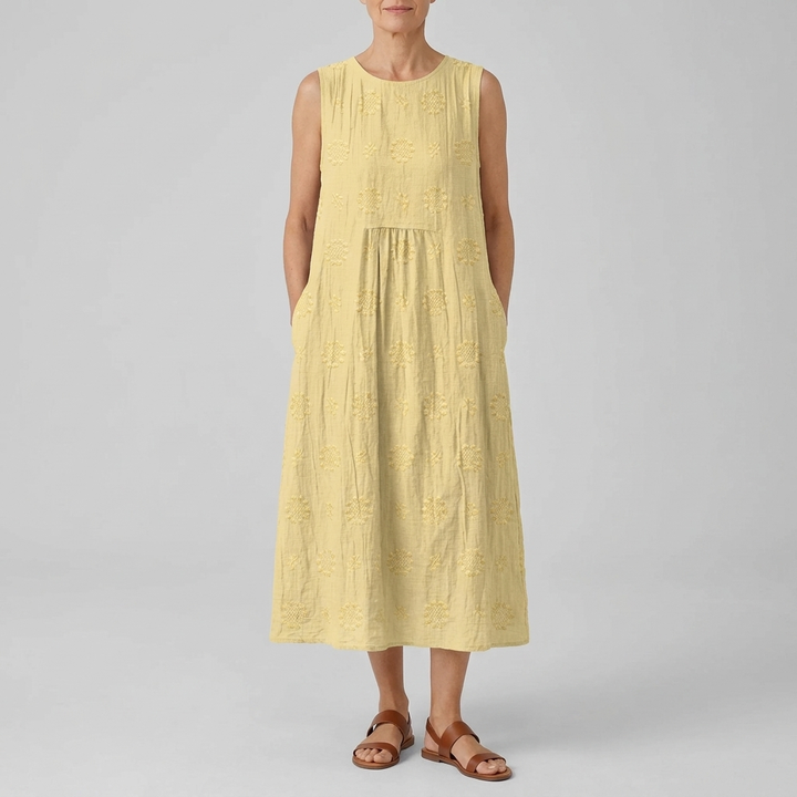 ROSE | EMBROIDERED MIDI DRESS