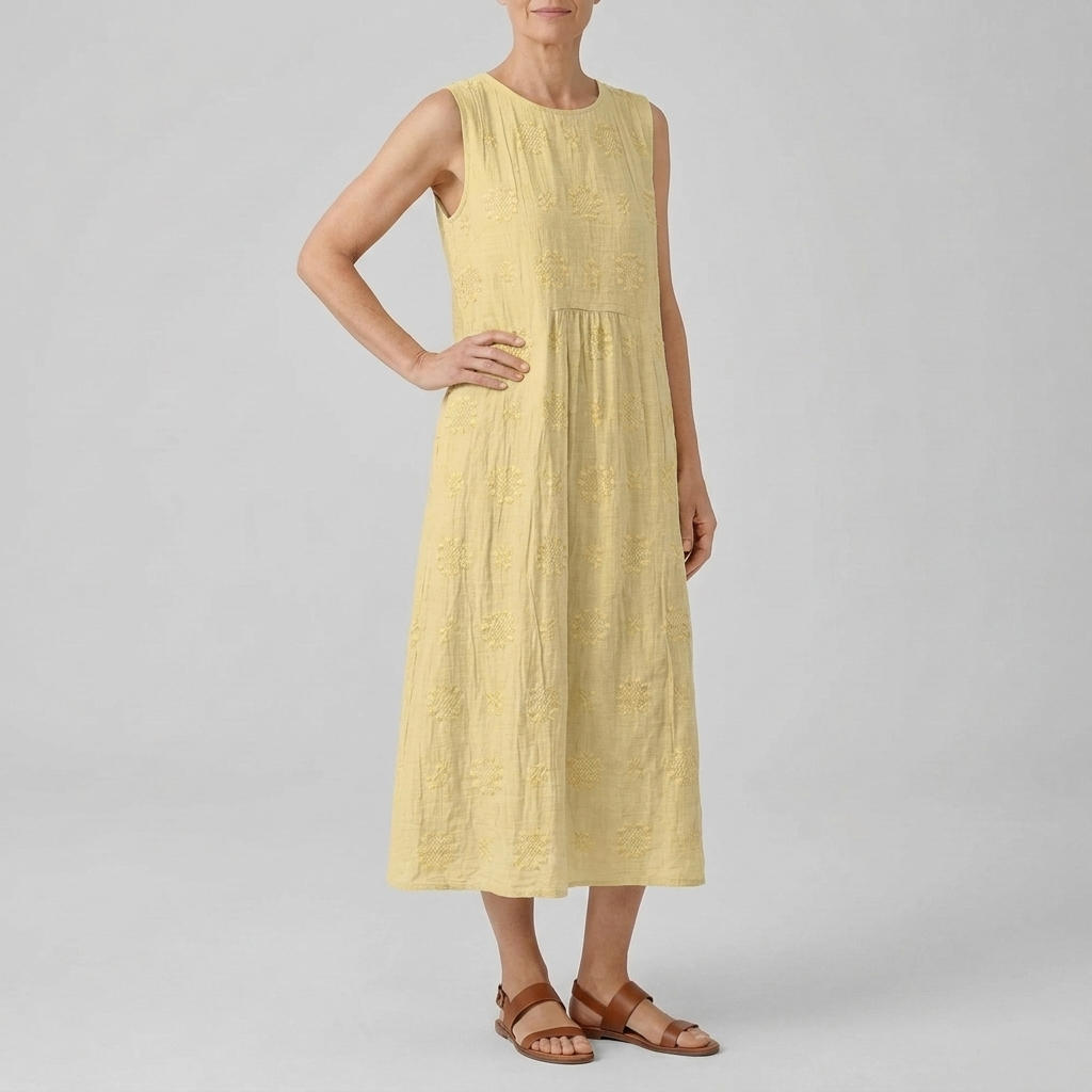 ROSE | EMBROIDERED MIDI DRESS