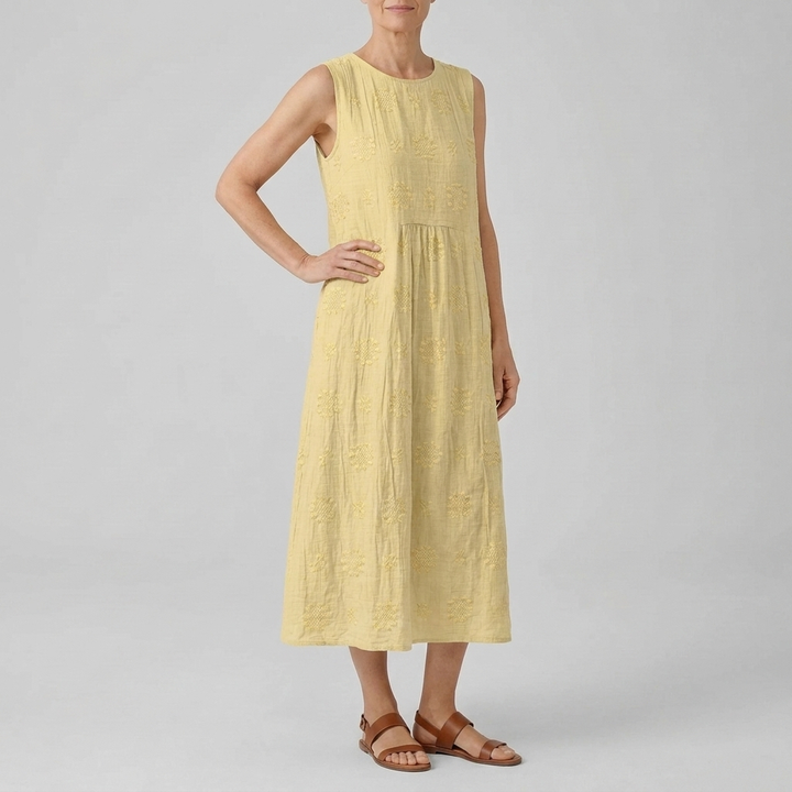 ROSE | EMBROIDERED MIDI DRESS
