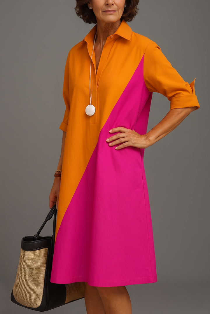 Sabrina - Stylish Cotton Midi Dress