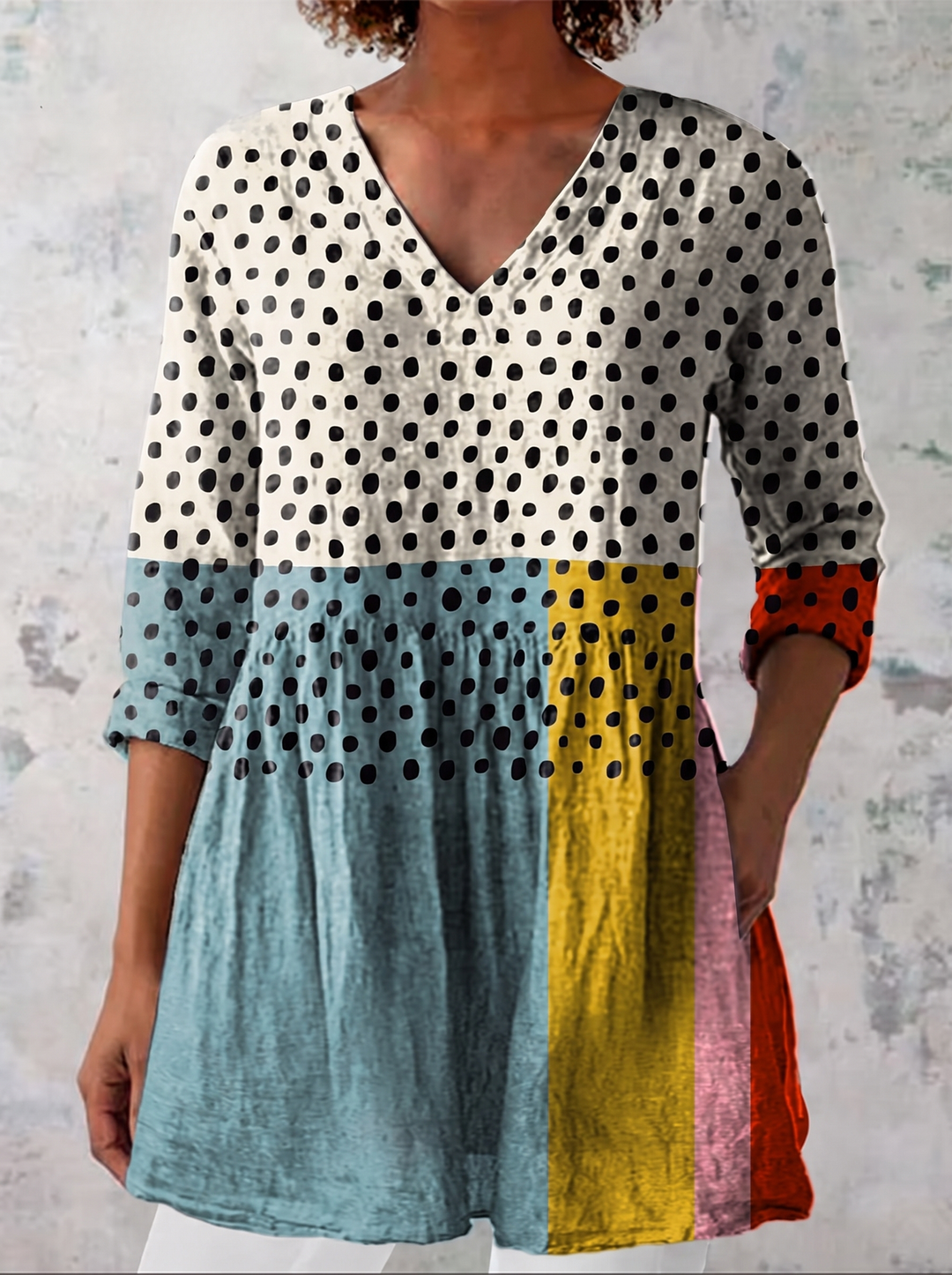 Valerie | Long Blouse with V-Neck