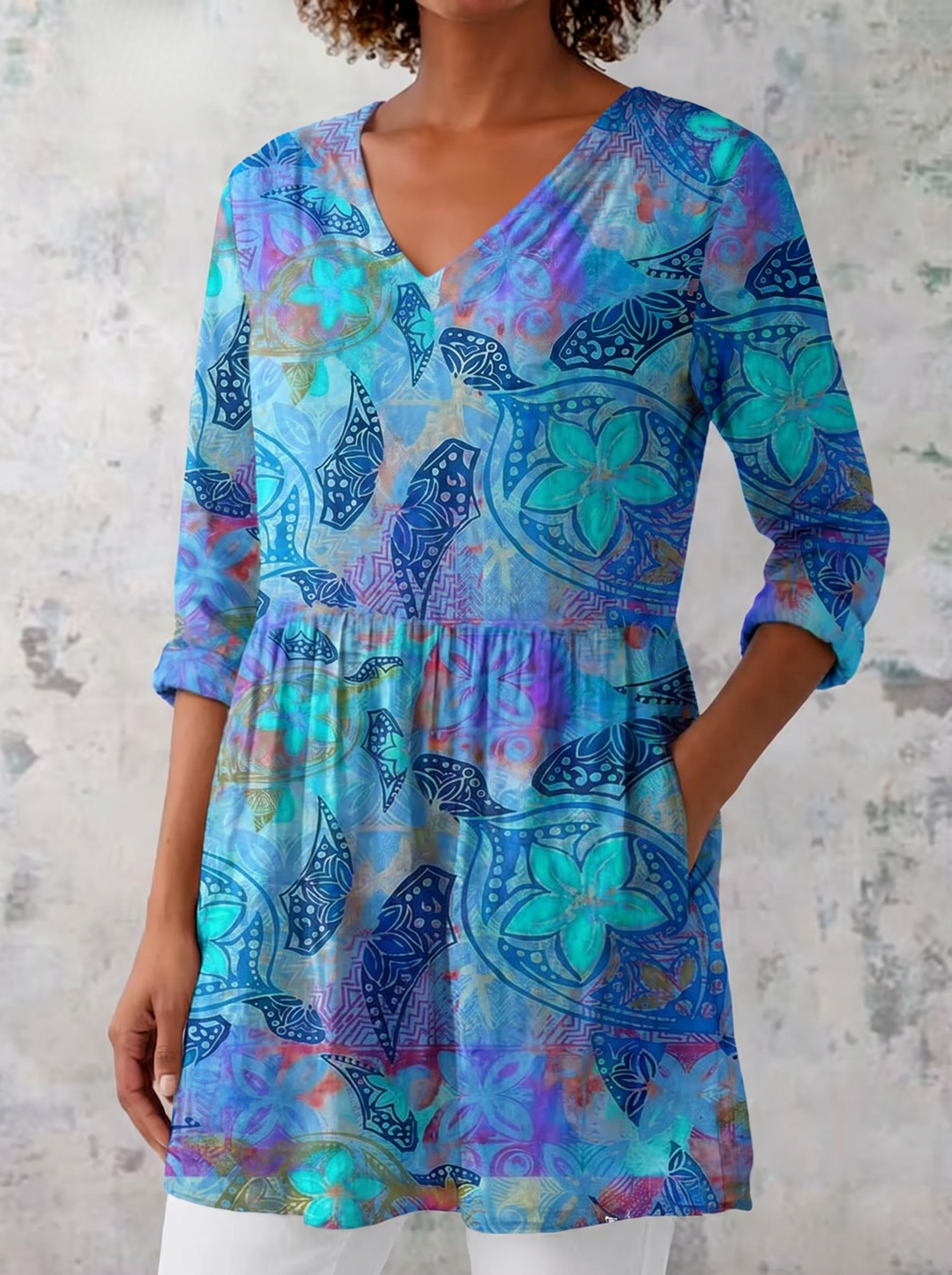 Juliette | Long Blouse with V-Neck