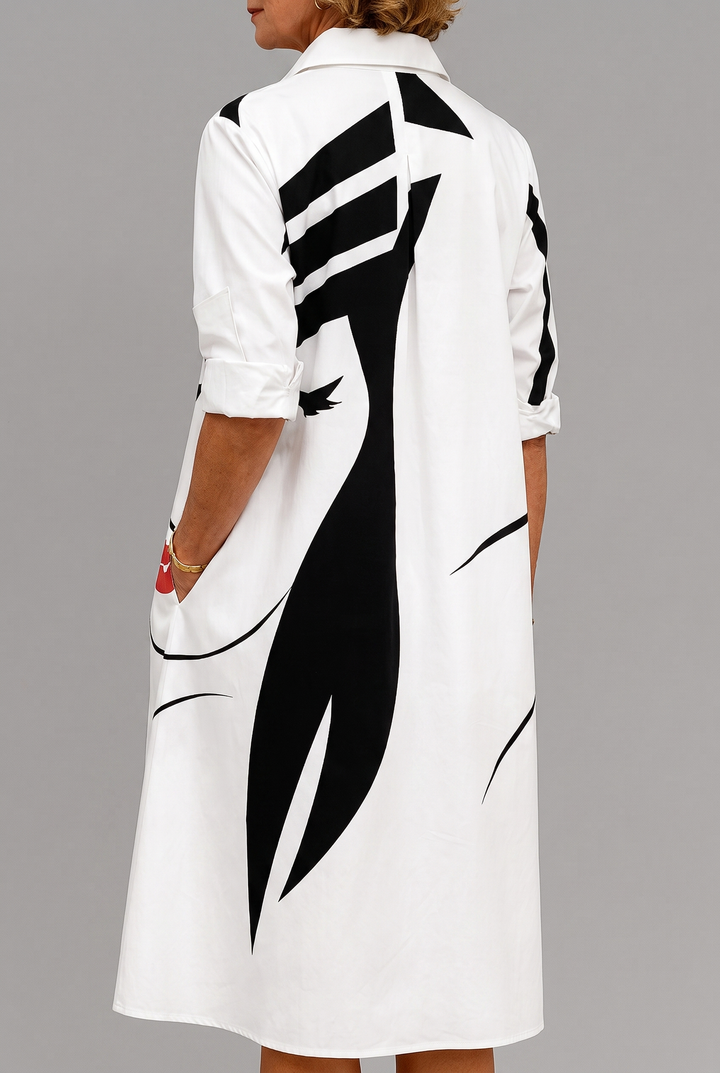 Yvette - Chic Cotton Midi Dress