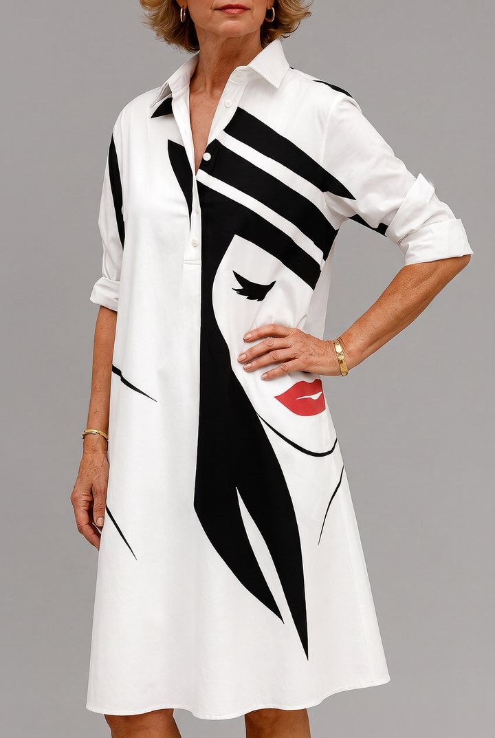 Yvette - Chic Cotton Midi Dress