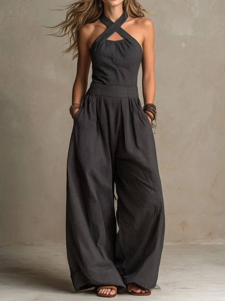 Bianca | Jumpsuit with an Elegant Cross-Over Neckline
